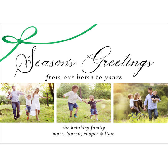 Tied with a Bow Foil Holiday Photo Cards